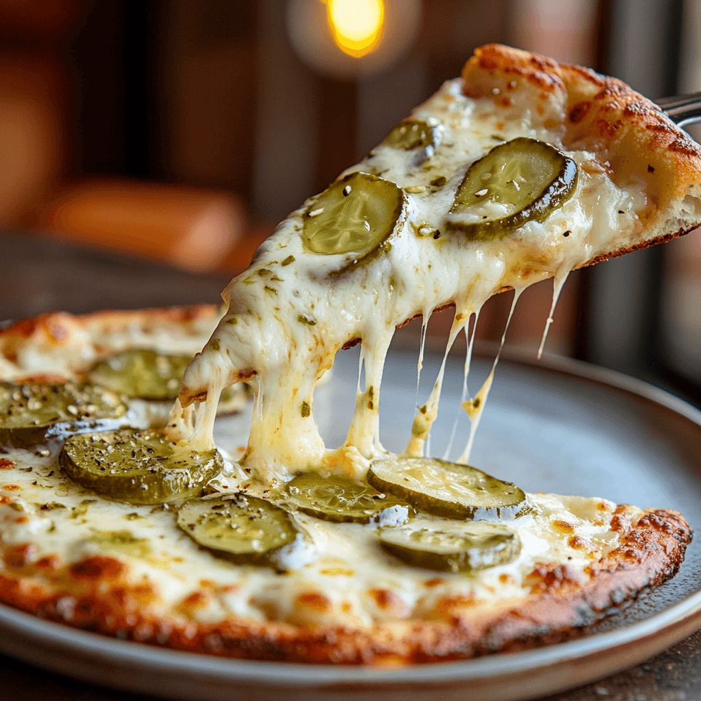 Pickle Pizza: The Best Tangy Twist You Need to Try 4 Serving slice of pickle pizza