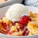 3 Ingredient Dump Cake: The Easiest Nostalgic Dessert Ever 3 ingredient dump cake 3 ingredient dump cake served with vanilla ice cream