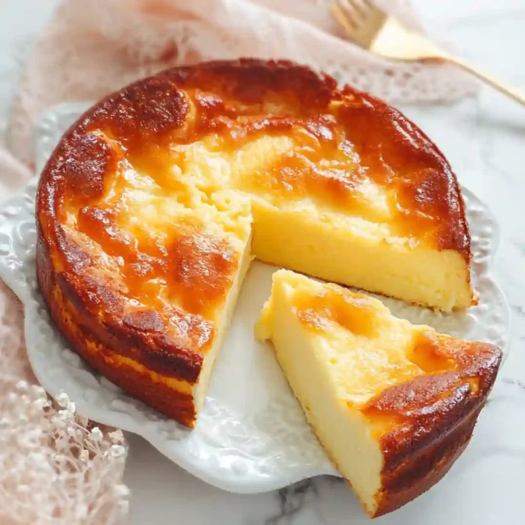3 Ingredient Yogurt Cake – Healthy, Easy & Kid-Friendly Bake 3 ingredient yogurt cake Golden brown 3 ingredient yogurt cake sliced on a white plate