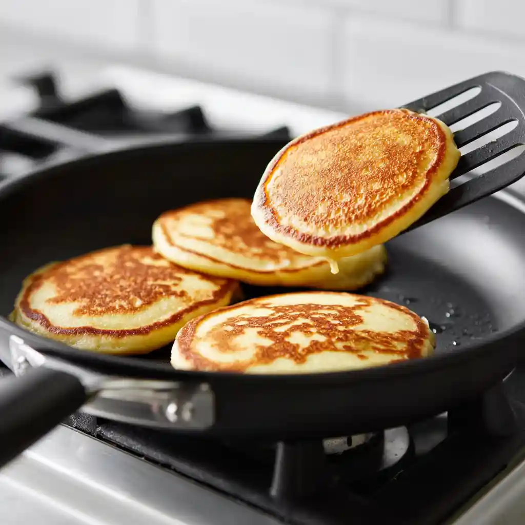 Pancake 3 Ingredient – Quick, Fluffy, and Foolproof Breakfast pancake 3 ingredient Flipping 3 ingredient pancakes in skillet