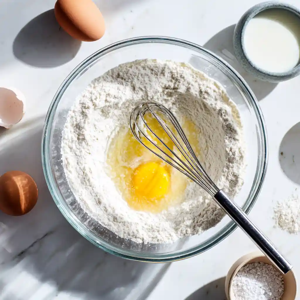 Pancake 3 Ingredient – Quick, Fluffy, and Foolproof Breakfast pancake 3 ingredient Whisking pancake batter ingredients in a bowl